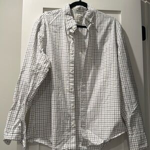 J. Crew Mens Shirt Large (Short) Plaid Button Up Long Sleeve Slim Fit Cotton